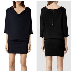 All Saints Charcoal Elgar Cotton Sweater Dress 14